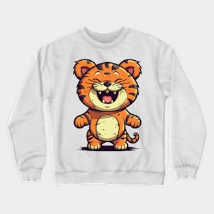 Funny baby tiger laughs Crewneck Sweatshirt